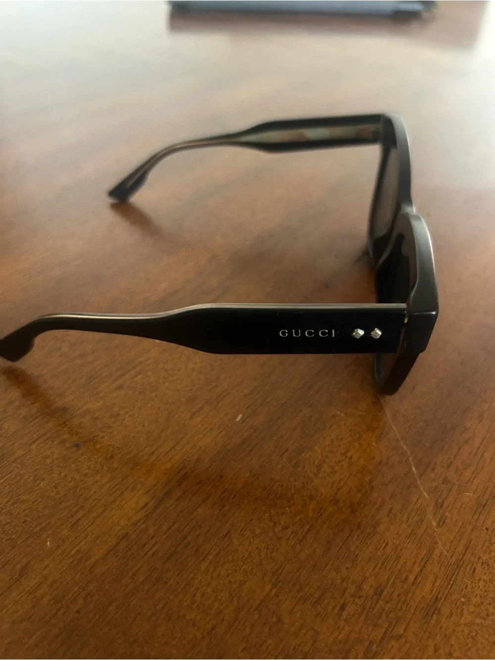 Gucci Black Square-Frame Sunglasses with Silver Accents